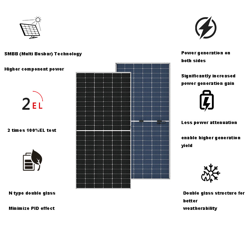 N type fuyesen double glass mono panel solar